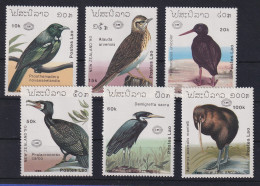 Laos 1990 Vögel Mi.-Nr. 1220-1225 Postfrisch **  - Laos