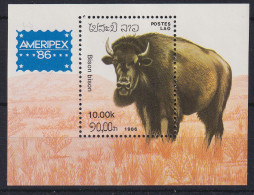 Laos 1986 Bison Mi.-Nr. Block 111 Postfrisch **  - Laos