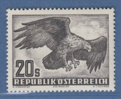 Österreich 1952 Freimarke Vögel: Steinadler Gelbl. Pap. Mi.-Nr. 968x - Nuevos