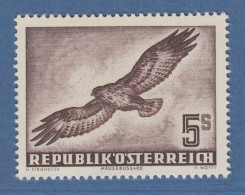 Österreich 1953 Freimarke Vögel 5 Schilling Mäusebussard Mi.-Nr. 986 - Unused Stamps