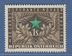 Österreich 1954 Sondermarke 50 Jahre Esperantobewegung  Mi.-Nr. 1005 - Nuevos