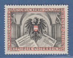 Österreich 1954 Sondermarke 250 Jahre Wiener Zeitung Mi.-Nr. 1011 - Neufs