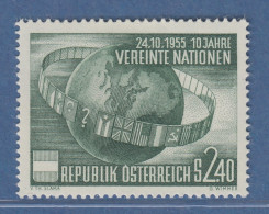 Österreich 1955 Sondermarke 10 Jahre Vereinte Nationen Mi.-Nr. 1022 - Ongebruikt