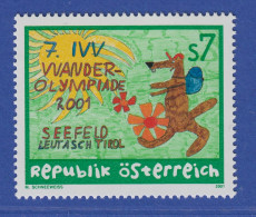 Österreich 2001 Sondermarke IVV Wanderolympiade, Murmeltier Seppl  Mi.-Nr. 2349 - Neufs