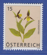 Österreich 2008 Freimarke Blumen Wert 15 Cent, Frauenschuh  Mi.-Nr. 2696 - Ungebraucht