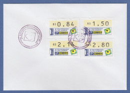 Brasilien ATM Frankfurter Buchmesse 1994 Mi.-Nr. 6 Satz 4 Werte Auf Brief So.-O - Automatenmarken (Frama)