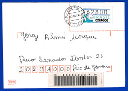 Brasilien ATM BRASILIANA'93 Wert 62800 Auf Inlands-R-Brief Mit Tages-O 7.8.93 - Franking Labels