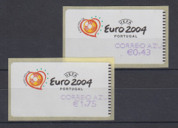 Portugal 2003 ATM Fußball EM Euro 2004 Mi-Nr. 42.3.Z2 Satz 2 Werte ** - Viñetas De Franqueo [ATM]