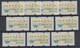 Bolivien / Bolivia ATM Wertstufe **,80 Lot 10 Stück **  - Bolivien