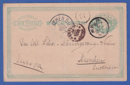 Japan Postkarte 1889 Ab Wladiwostok Mit Jap. Postdampfer üb. Nagasaki N. München - Autres & Non Classés