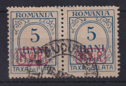Dt. Besetzung 1.Weltkrieg Rumänien Portomarke Mi.-Nr. 1 Waag. Paar Gestempelt  - Occupazione 1914 – 18