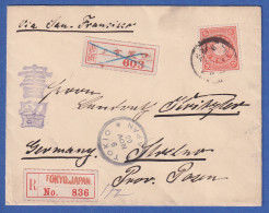 Japan 1900 R-Brief Von Tokio Via San Francisco Nach Strelno, Posen - Autres & Non Classés