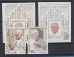 Polen / Polska 1979 Besuch Papst Johannes Paul II. Satz Und Beide Blocks **  - Autres & Non Classés