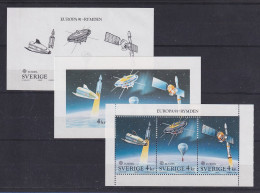Schweden 1991 Europa-CEPT Raumfahrt Mi.-Nr. 1663-65 Und 2 Phasendrucke ** - Andere & Zonder Classificatie
