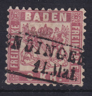 Baden 3 Kreuzer Karminrot  Mi.-Nr. 18  O ENDINGEN - Used