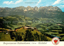 73754009 Kitzbuehel Tirol Bergrestaurant Hahnenkamm Mit Kaisergebirge Fliegerauf - Andere & Zonder Classificatie