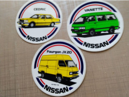 Autocollant -   Lot De 3  Automobiles NISSAN   Vanette, Fourgon JX20, Cédric - Stickers