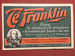 Cartolina Pubblicitaria - Tè Franklin - Società Anonima A. Manzoni, Milano 1933 - Werbepostkarten