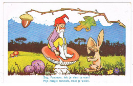 KAB-48   A DWARF Sitting On His MUSROOM ( Illustrator Rob Bramson ) - Fairy Tales, Popular Stories & Legends