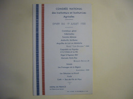 Congrès National Des Maîtres Et Maîtresses Agricoles De France   7 Menus   1948/50/51 - Menus