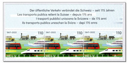 Switzerland 2022 (3/2022) Oeffentlicher Verkehr - Train - Locomotive - Steam Train - Ship - Bus - Lokomotive - MNH ** - Neufs