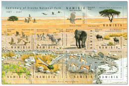 Namibia 2007 Etosha Nationalpark Fauna Birds Elephant Springbok Zebra Insect Lizard Wildebeest Trees MNH ** - Namibië (1990- ...)