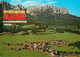 73753805 Ellmau Tirol Fliegeraufnahme Mit Kaisergebirge Ellmau Tirol - Autres & Non Classés