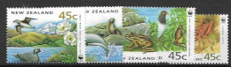 New Zealand Mnh ** Set 1993 WWF Animals Birds Set Frog Seal Insects - Ungebraucht