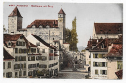 Heimat St.Gallen: Marktplatz Mit Rest. Freihof Rapperswil Um 1911 - Rapperswil-Jona