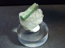 Emeraude - Emerald On Quartz ( 2 X 2.5 X 1.8 Cm ) Santa Terezinha De Goiás -Santa Terezinha De Goiás Distr. Goiás Brazil - Mineralien