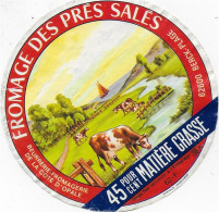 ETIQUETTE  DE  FROMAGE PRES SALES PAS DE CALAIS BERCK PLAGE VERTON - Kaas