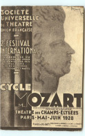 Spectacle - Théâtres - Illustrateurs - Paris - Théâtre Des Champs Elysées Mai-Juin 1928 - Cycle Mozart - état - Theater