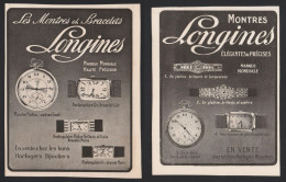 Lot De 5 Pubs Annee 1913/19/22/24 MONTRES Horlogerie LONGINES Gousset Chronographe Montres Gousset - Advertising