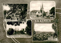 73753623 Saalfeld Saale Quellenhaus Markt Darrtor Und St Johanniskirche Panorama - Saalfeld