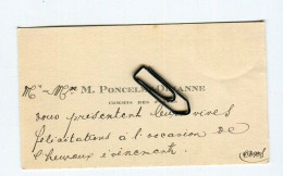 ANS (Liège) - Carte De Visite Ca. 1930, M. Et Mme Poncelet Orianne, Commis Des Postes, à Famille Gérardy Warland - Tarjetas De Visita
