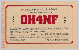 Ad9038 - FINLAND - RADIO FREQUENCY CARD   - Joroistentie -  1949 - Radio