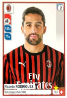 334 Ricardo Rodríguez - Milan AC - Panini Calciatori 2019-2020 Sticker Vignette - Edición Italiana