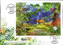 FDC Viet Nam Vietnam Cover With Sheetlet 2018 : Animals Of Kon Ka Kinh National Park / Reptile / Bird / Insec - Vietnam