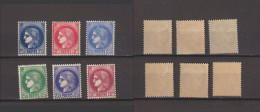 1938 N°372 à 376 Série Type Cérès Neufs * - Unused Stamps