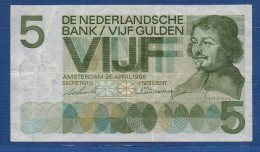 NETHERLANDS  - P.90 – 5 Gulden 1966  F/VF-,  S/n 5LS084983 - 5 Gulden