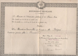 Fleurance (32) Diplôme "mention Honorable "à Mr Bégué Instituteur Primaire  1917  (PPP47286) - Diplômes & Bulletins Scolaires