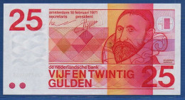 NETHERLANDS  - P.92a – 25 Gulden 1971 UNC-,  S/n 9267901038  - 10 Digit Serial # - 25 Florín Holandés (gulden)