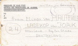 Kriegsgefangenenpost Flieger-Oberstabsingenieur 1946 Von Zedelgem Nach Ladekop - Correos De Prisioneros De Guerra