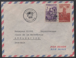 MAYOTTE - COMORES - DZAOUDZI / 1959 LETTRE AVION ==> STRASBOURG (ref 8361) - Briefe U. Dokumente