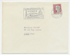Cover / Postmark France 1964 Eiffel Tower - Pantheon - Autres & Non Classés