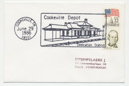 Cover / Postmark USA 1986 Train Station - Trenes