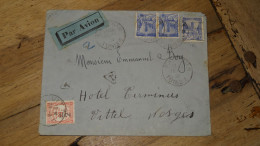 Enveloppe TUNISIE, Avion, Taxée, Tunis - 1936   ......... Boite1 ...... 240424-77 - Storia Postale