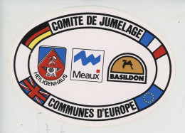 Autocollant Meaux Heiligenhaus Basildon Comité De Jumelage Communes D'Europe France Allemagne Angleterre 13X9 - Meaux