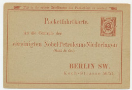 Local Mail Stationery Berlin 188. - Packetfahrkarte Order Card - Nobel Petroleum - Sonstige & Ohne Zuordnung