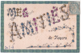 24-5303 : MES AMITIES DE NOYERS. SOUVENIR DE ... AVEC PAILLETTES. POSTEE DE SAINT-AIGNAN-SUR-CHER - Noyers Sur Cher
